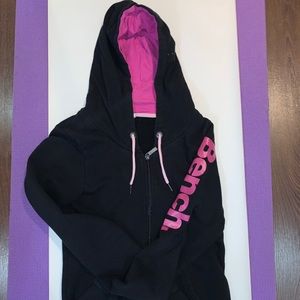 Bench Black & Pink Zip Up Sweater